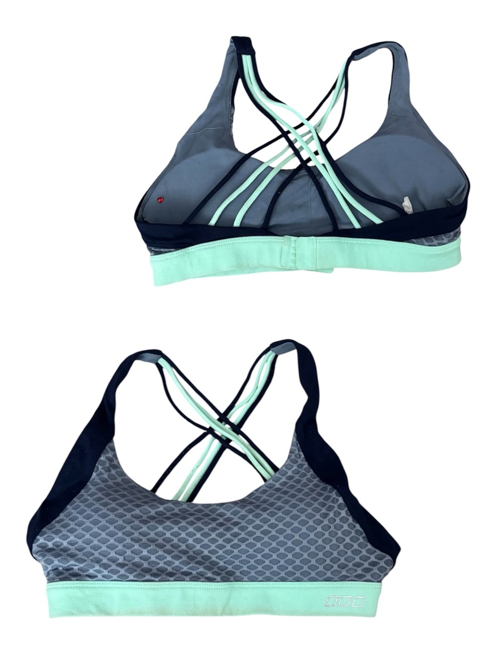 Lorna Jane Sports Bra Racerback Mint Navy Sz S